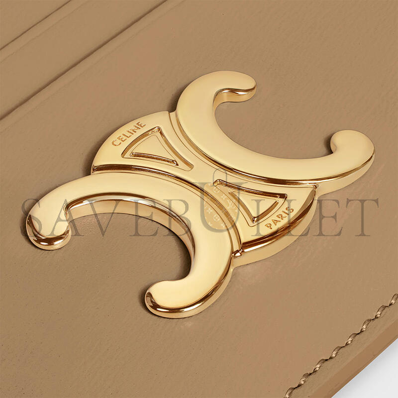 Ce1i*e card holder triomphe in shiny calfskin 10l833dpv.18ae (11*8*0.3cm)